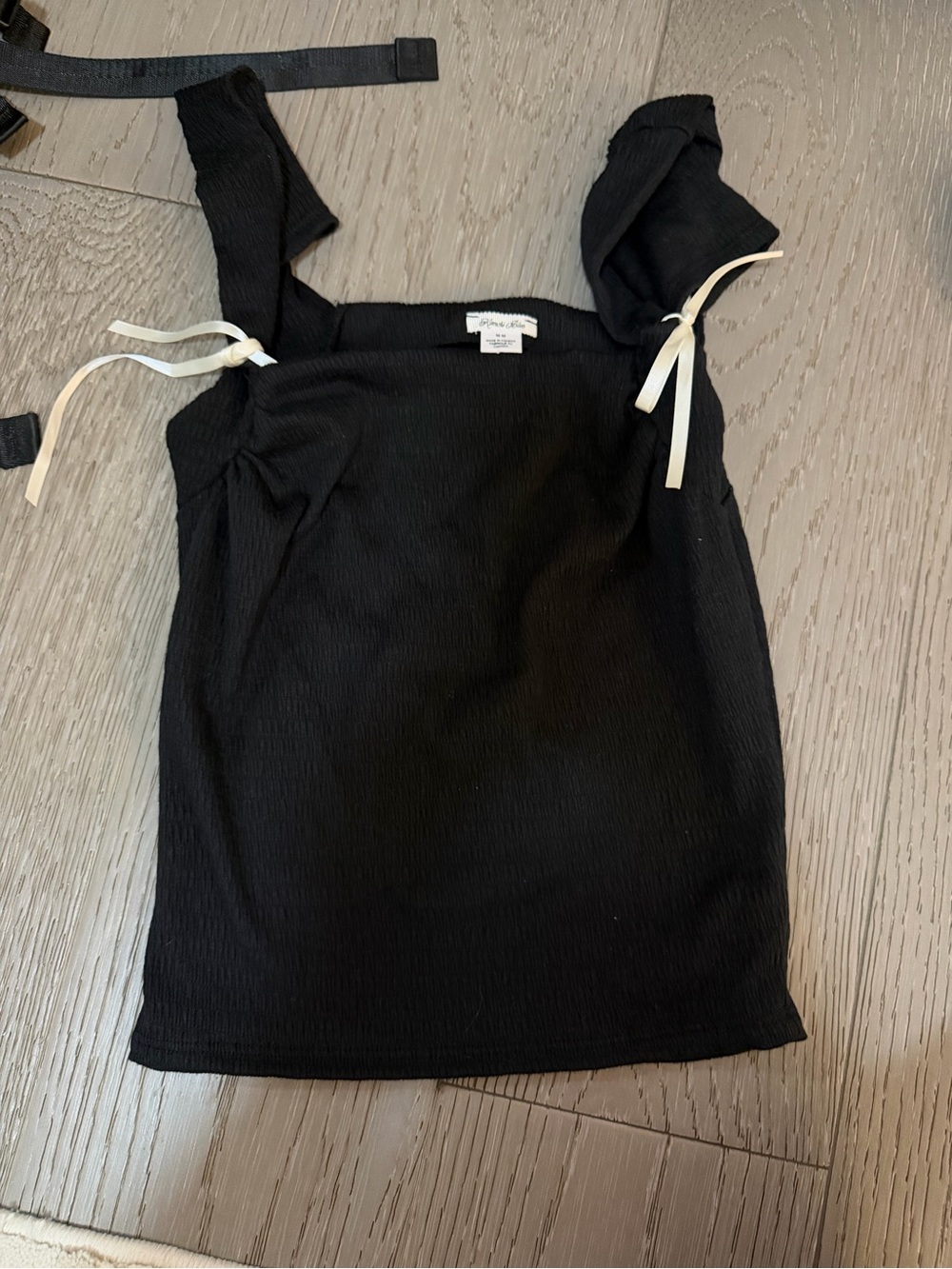 Kimchi Blue Black Square Neck Bow tie Tank